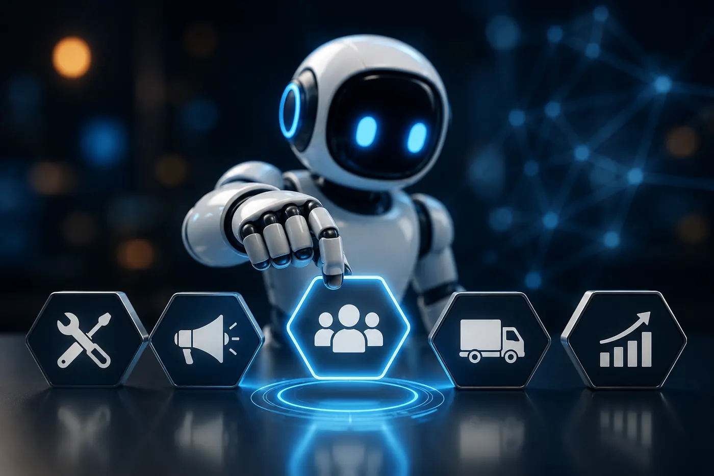 An AI agent selecting one business from several vendor options