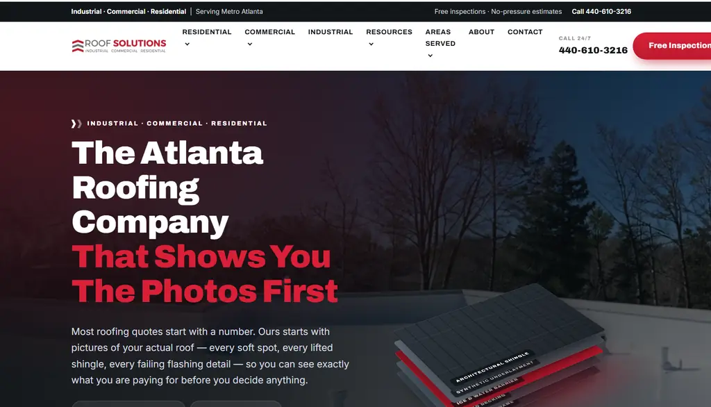 Roof Solutions Atlanta roofing website
